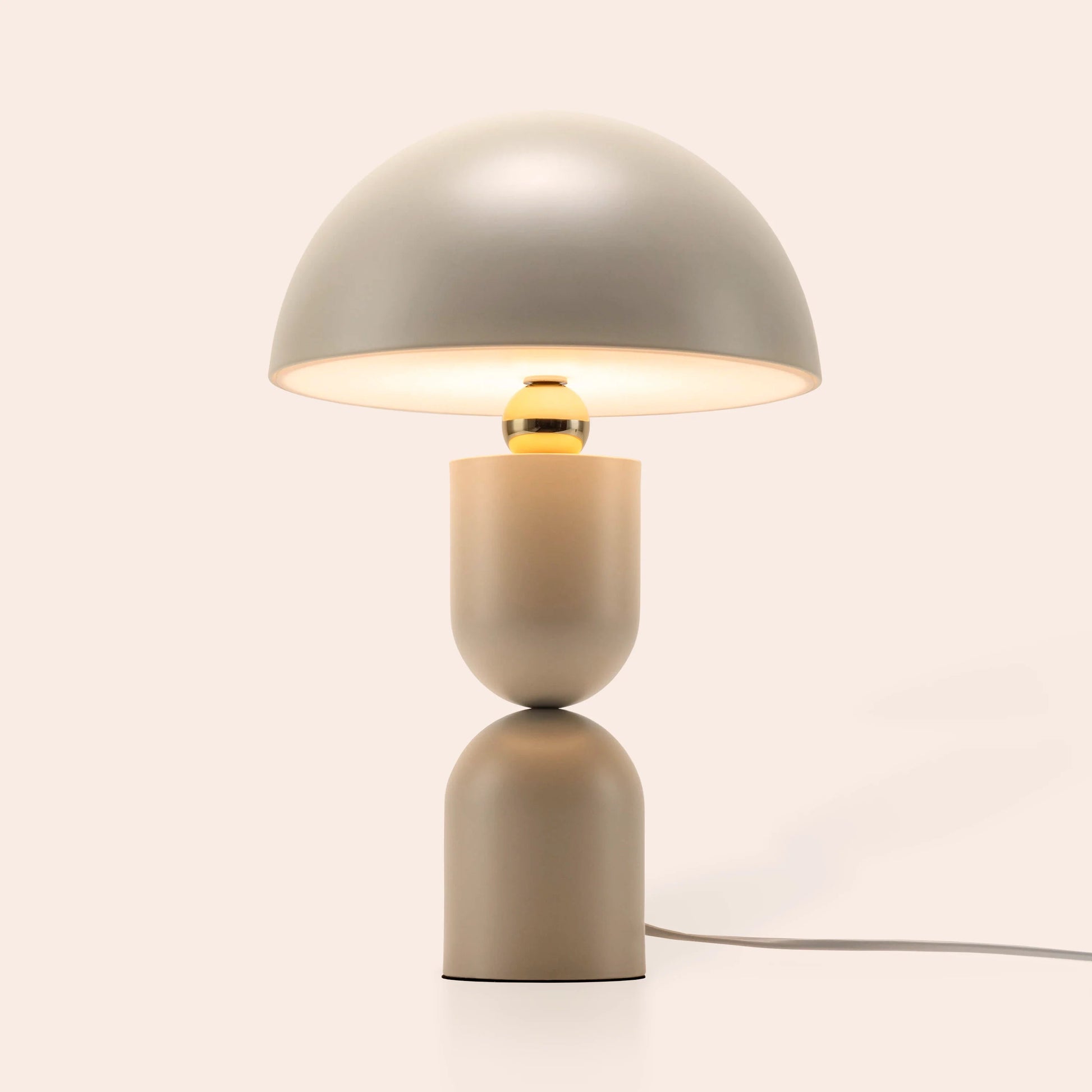 Sand grey dome mushroom table lamp  Integrated Table Lamp BlissVeranda