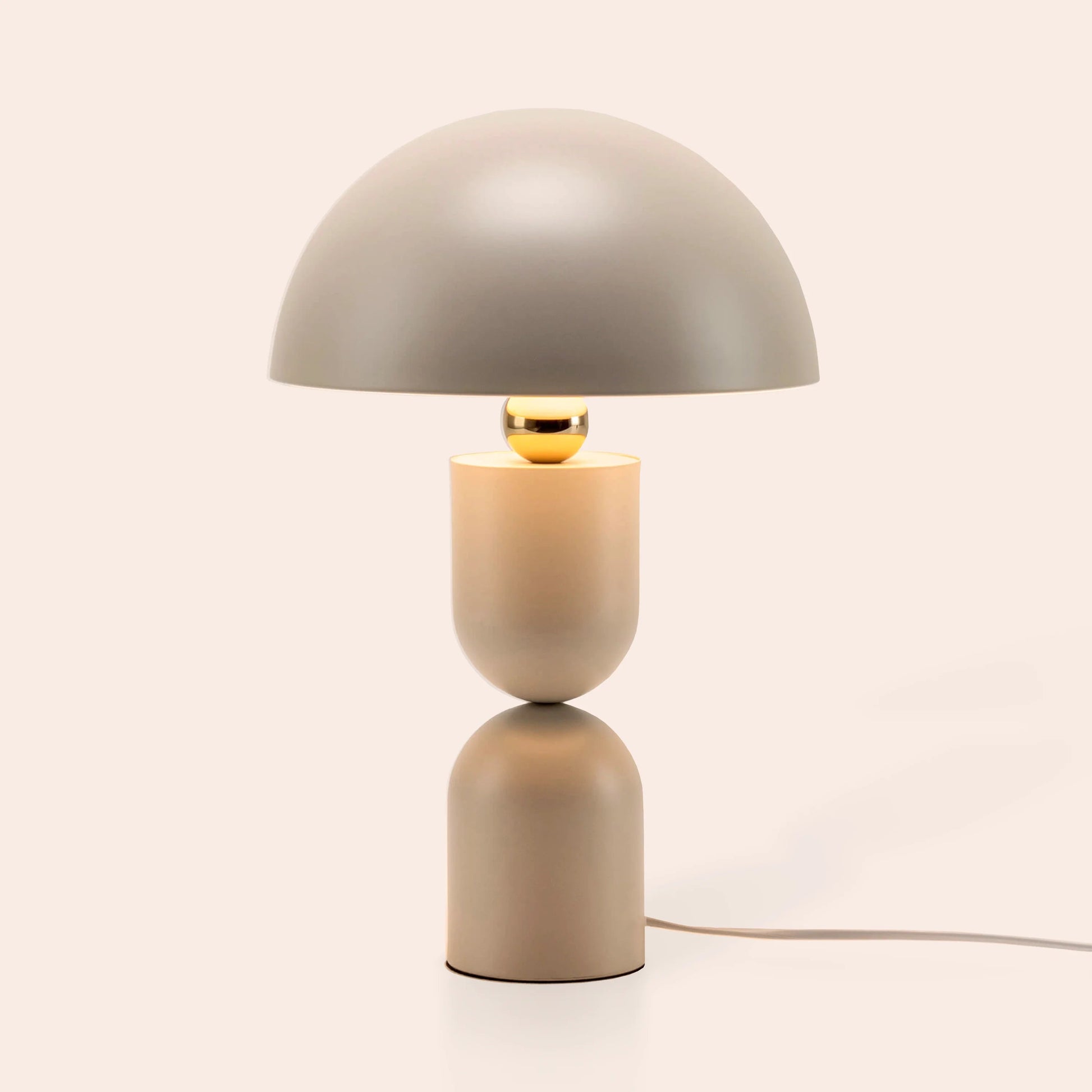 Sand grey dome mushroom table lamp  Integrated Table Lamp BlissVeranda
