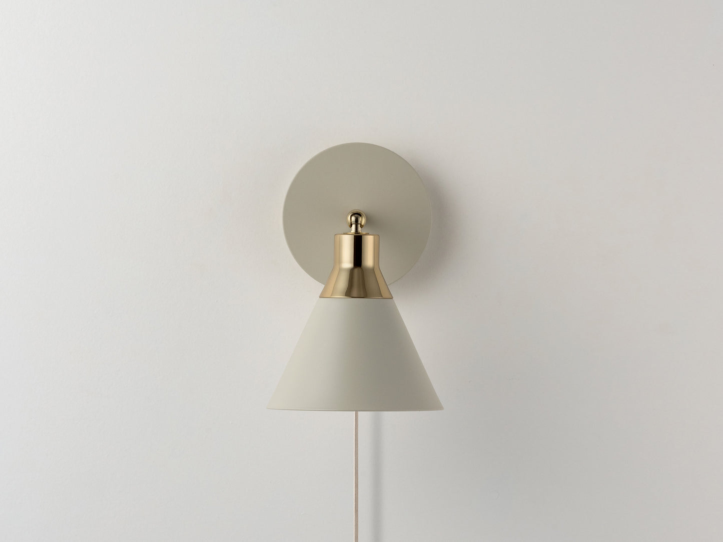 Sand grey cone plug-in wall light - BlissVeranda
