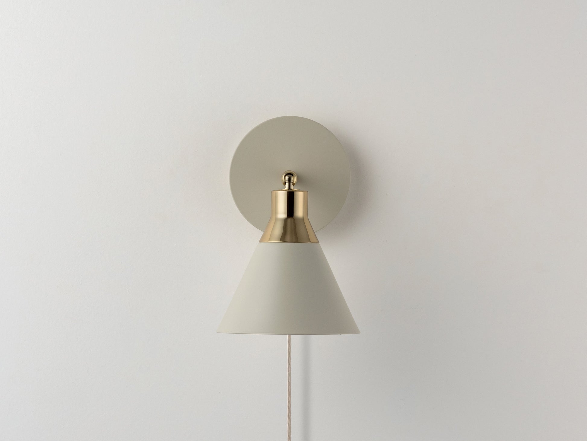 Sand grey cone plug-in wall light - BlissVeranda