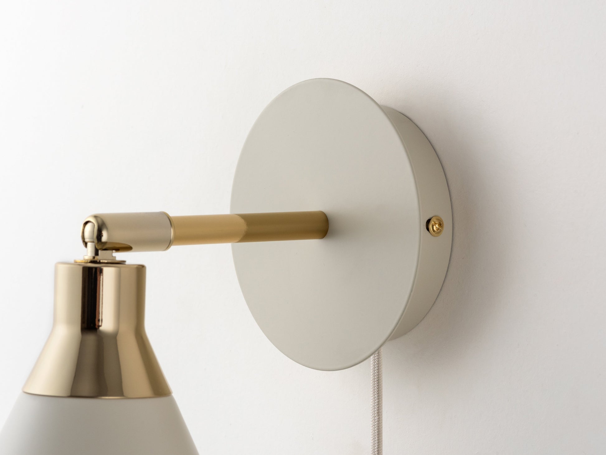 Sand grey cone plug-in wall light - BlissVeranda