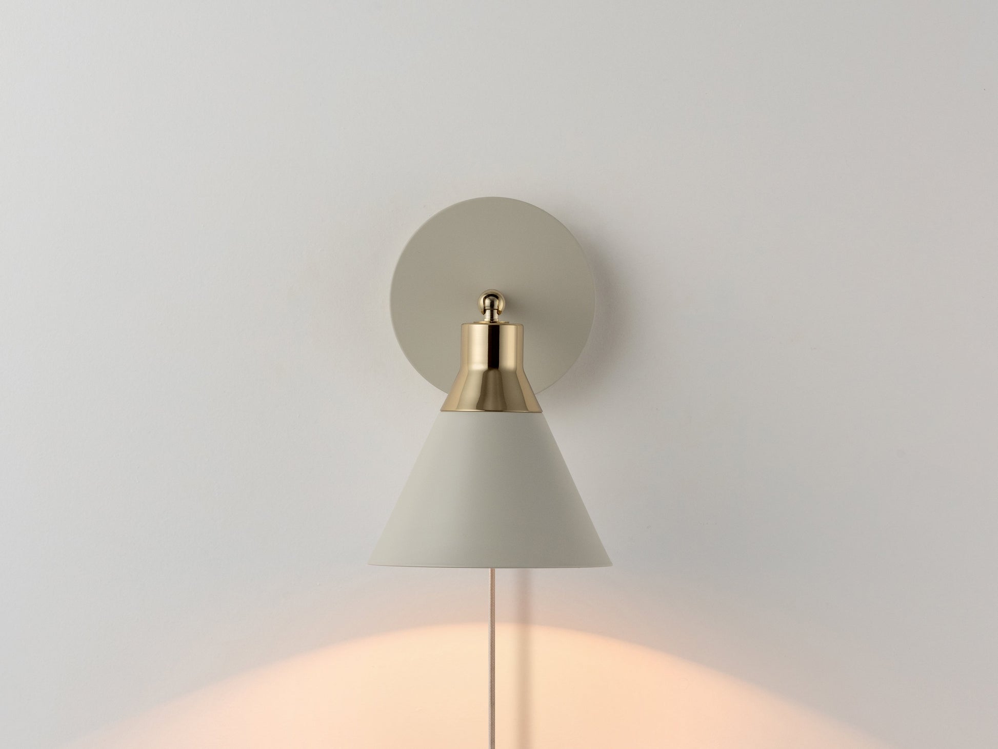 Sand grey cone plug-in wall light - BlissVeranda
