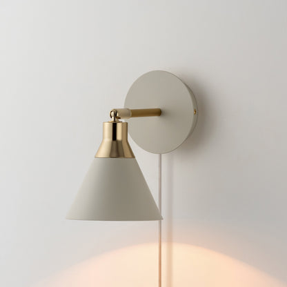Sand grey cone plug-in wall light - BlissVeranda