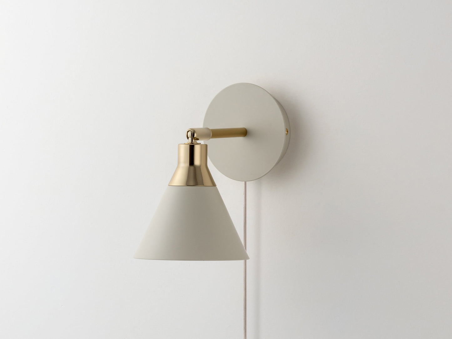 Sand grey cone plug-in wall light - BlissVeranda
