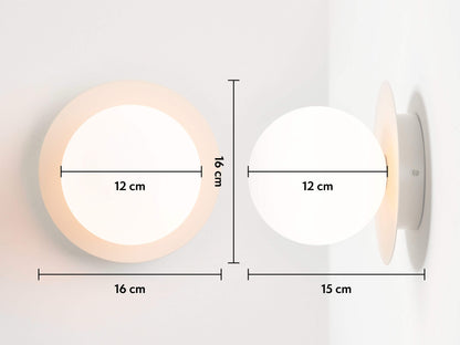 Sand grey opal disk wall light  Bathroom Wall Light BlissVeranda