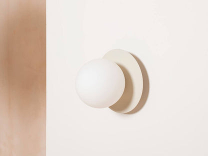 Sand grey opal disk wall light  Bathroom Wall Light BlissVeranda