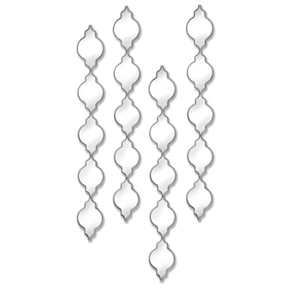 Set of five decorative wall mirrors with a white background