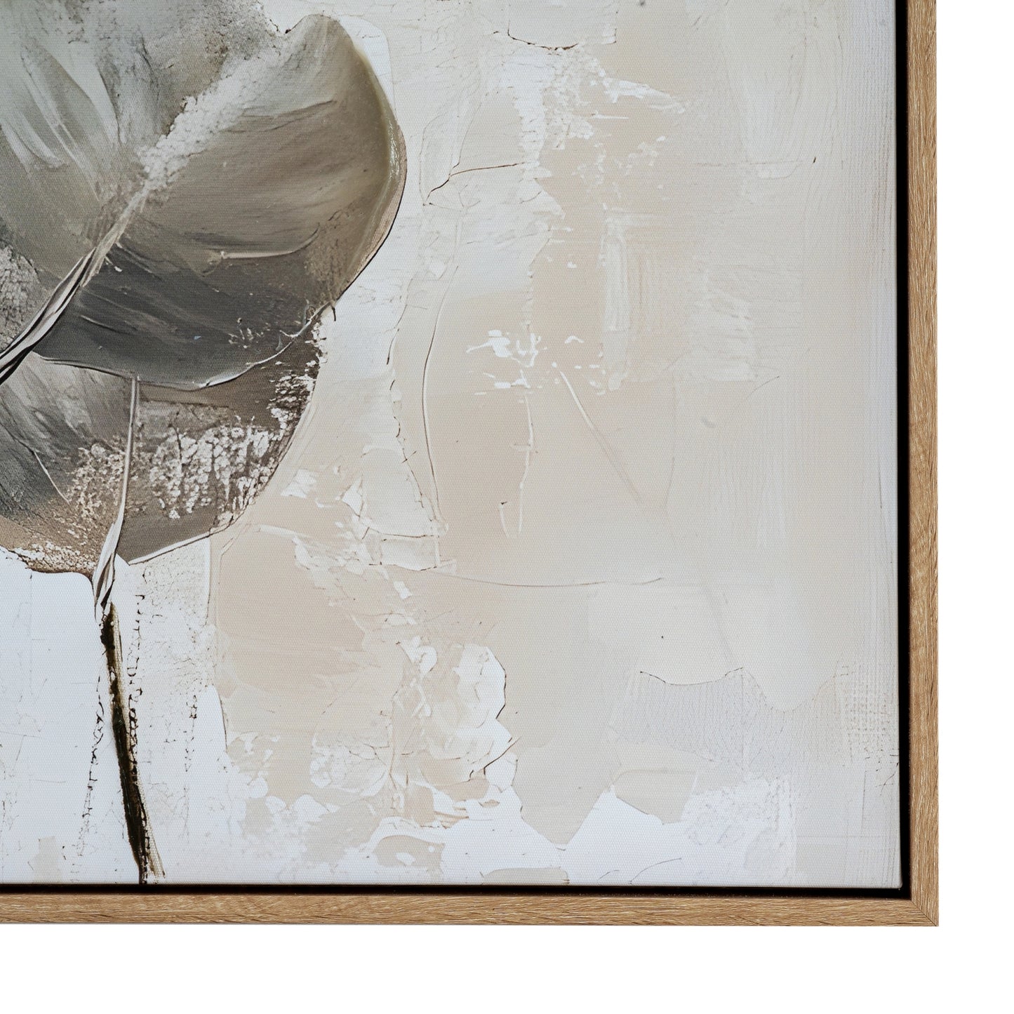 Abstract art piece with beige and brown tones on a textured surface