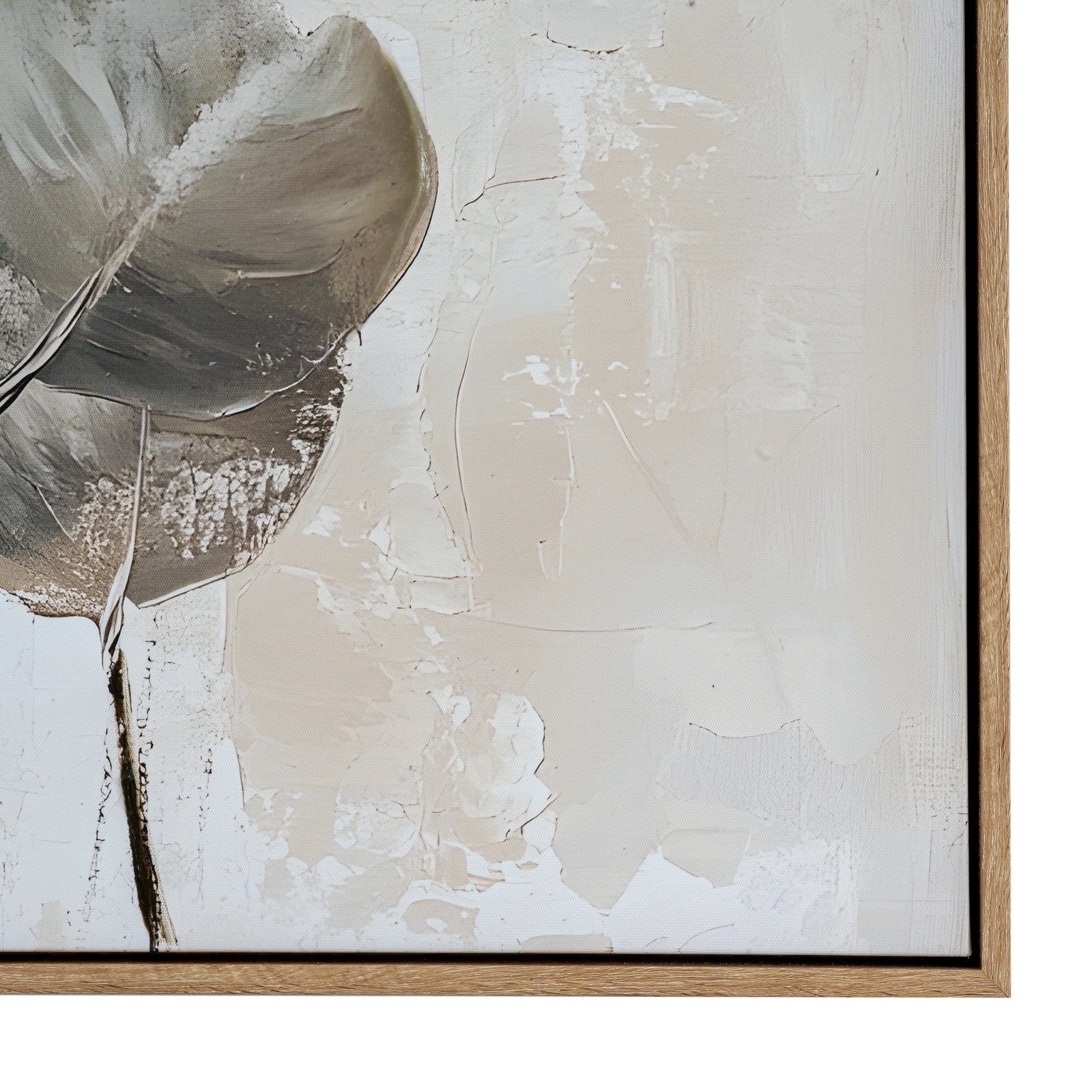 Abstract art piece with beige and brown tones on a textured surface