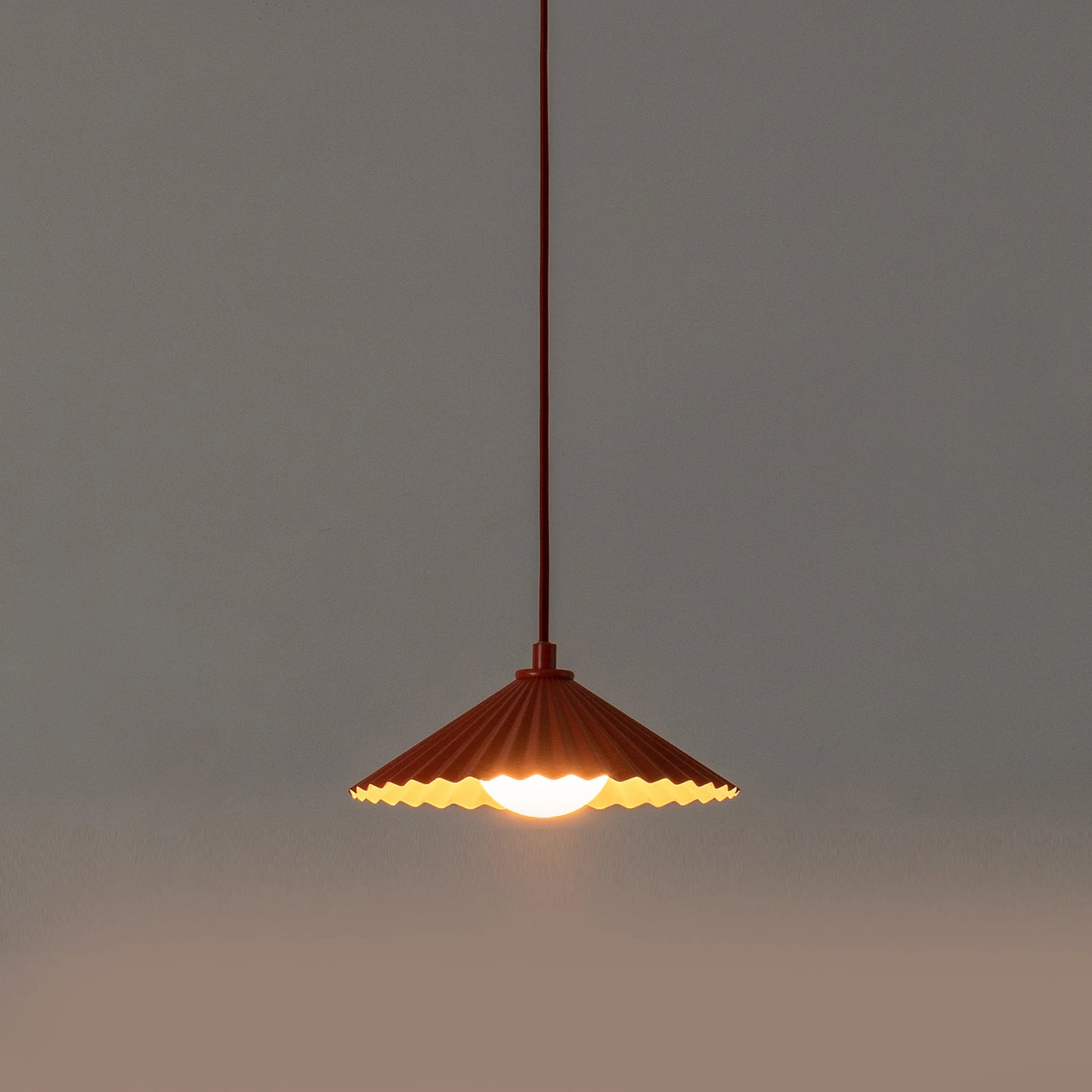 Burnt orange small pleat pendant ceiling light - BlissVeranda