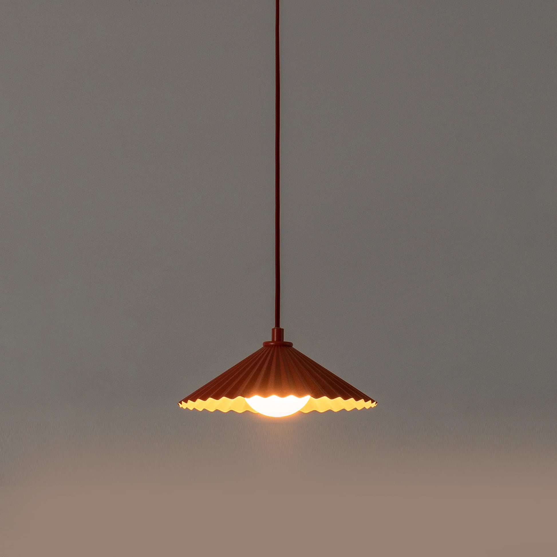 Burnt orange small pleat pendant ceiling light - BlissVeranda