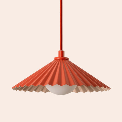 Burnt orange small pleat pendant ceiling light - BlissVeranda