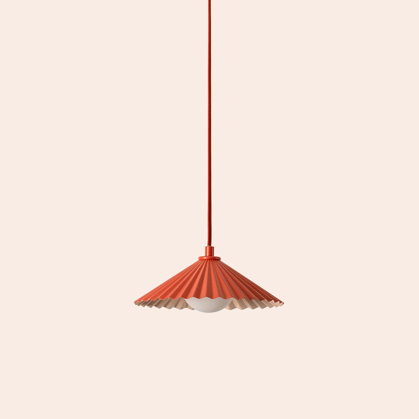 Burnt orange small pleat pendant ceiling light - BlissVeranda