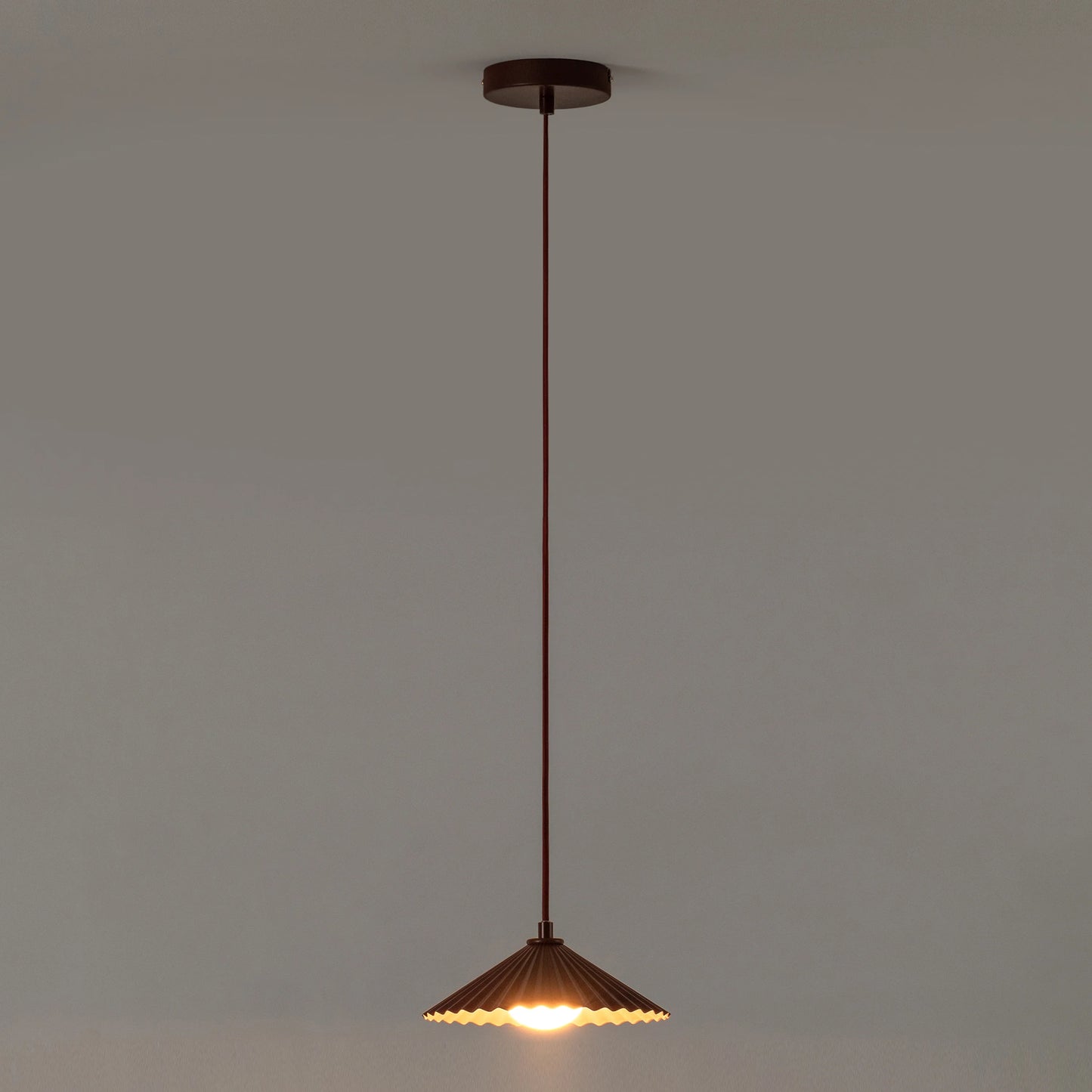 Burgundy small pleat pendant ceiling light - BlissVeranda