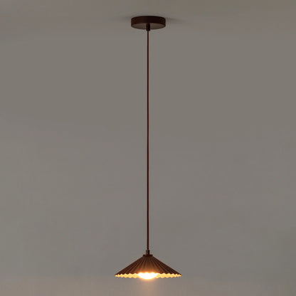 Burgundy small pleat pendant ceiling light - BlissVeranda
