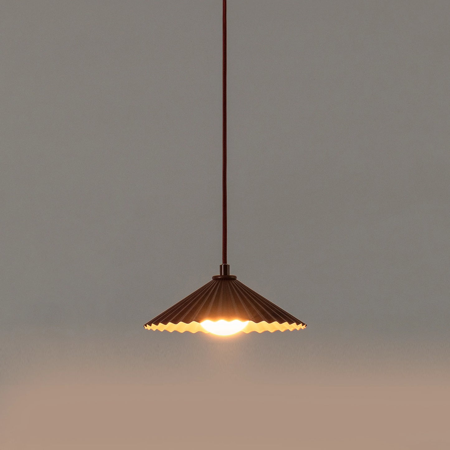 Burgundy small pleat pendant ceiling light - BlissVeranda