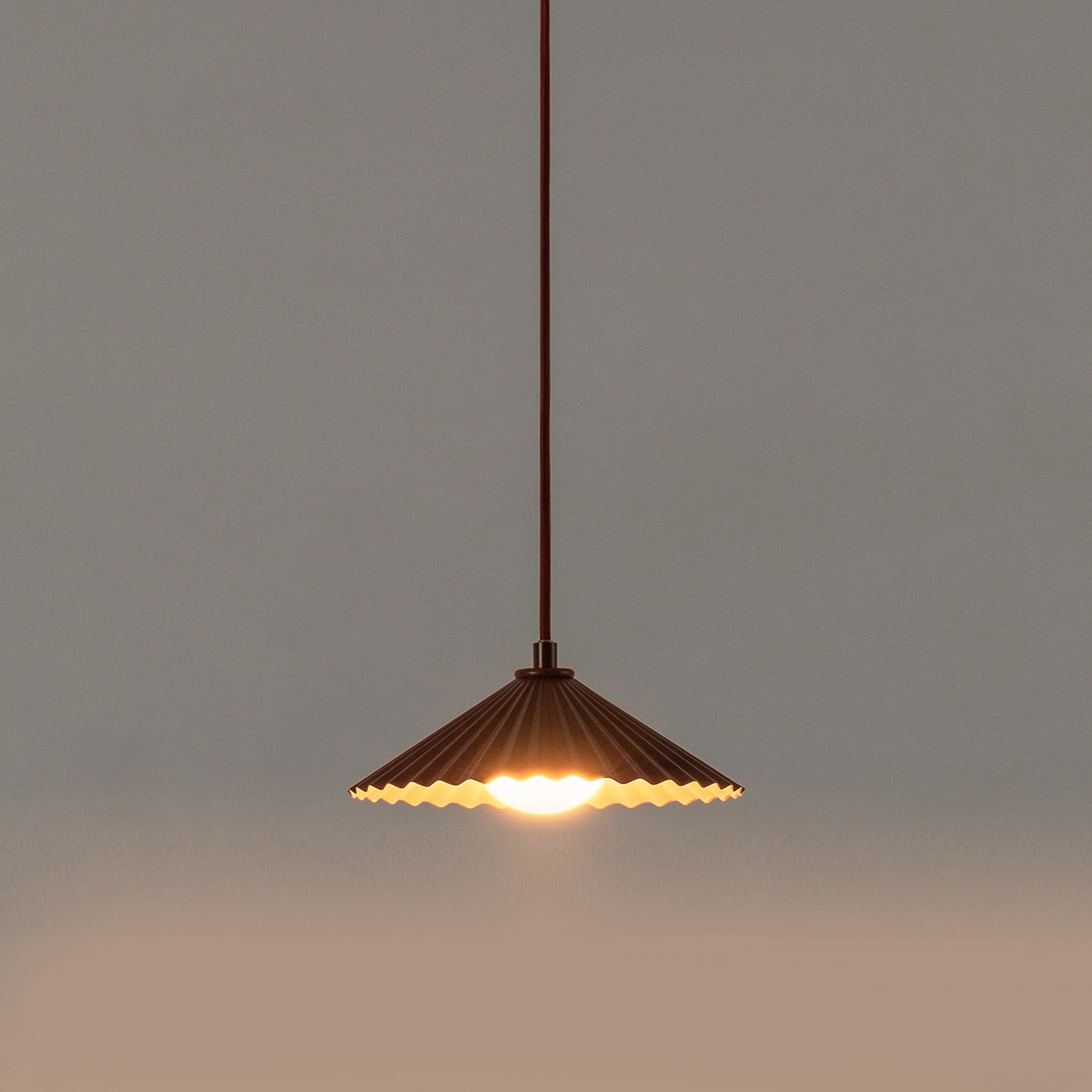 Burgundy small pleat pendant ceiling light - BlissVeranda