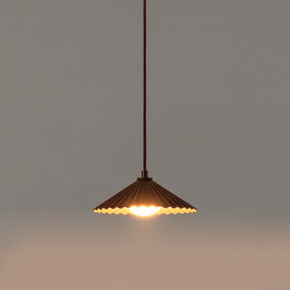 Burgundy small pleat pendant ceiling light - BlissVeranda