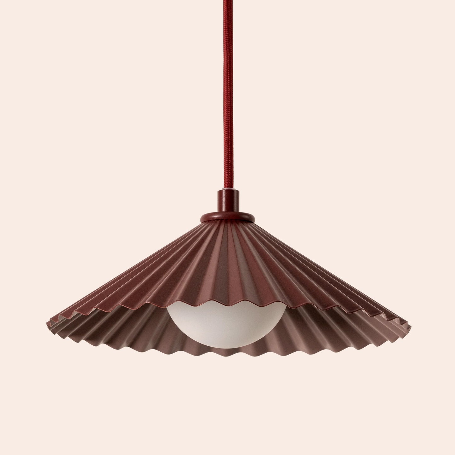 Burgundy small pleat pendant ceiling light - BlissVeranda