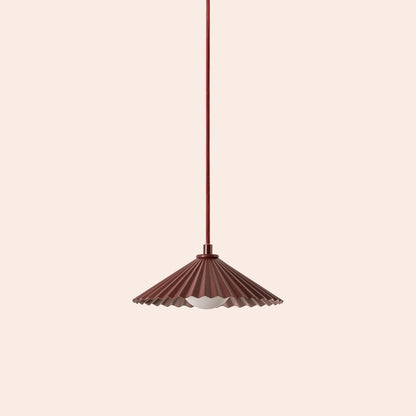 Burgundy small pleat pendant ceiling light - BlissVeranda