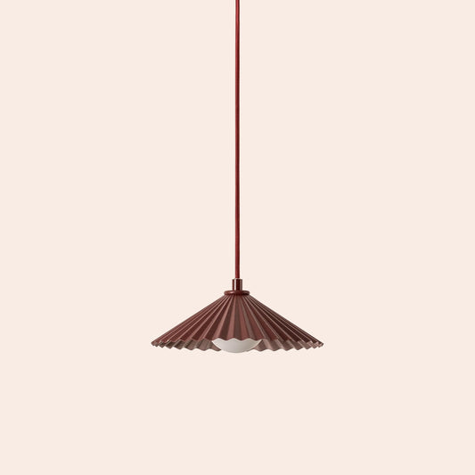Burgundy small pleat pendant ceiling light - BlissVeranda