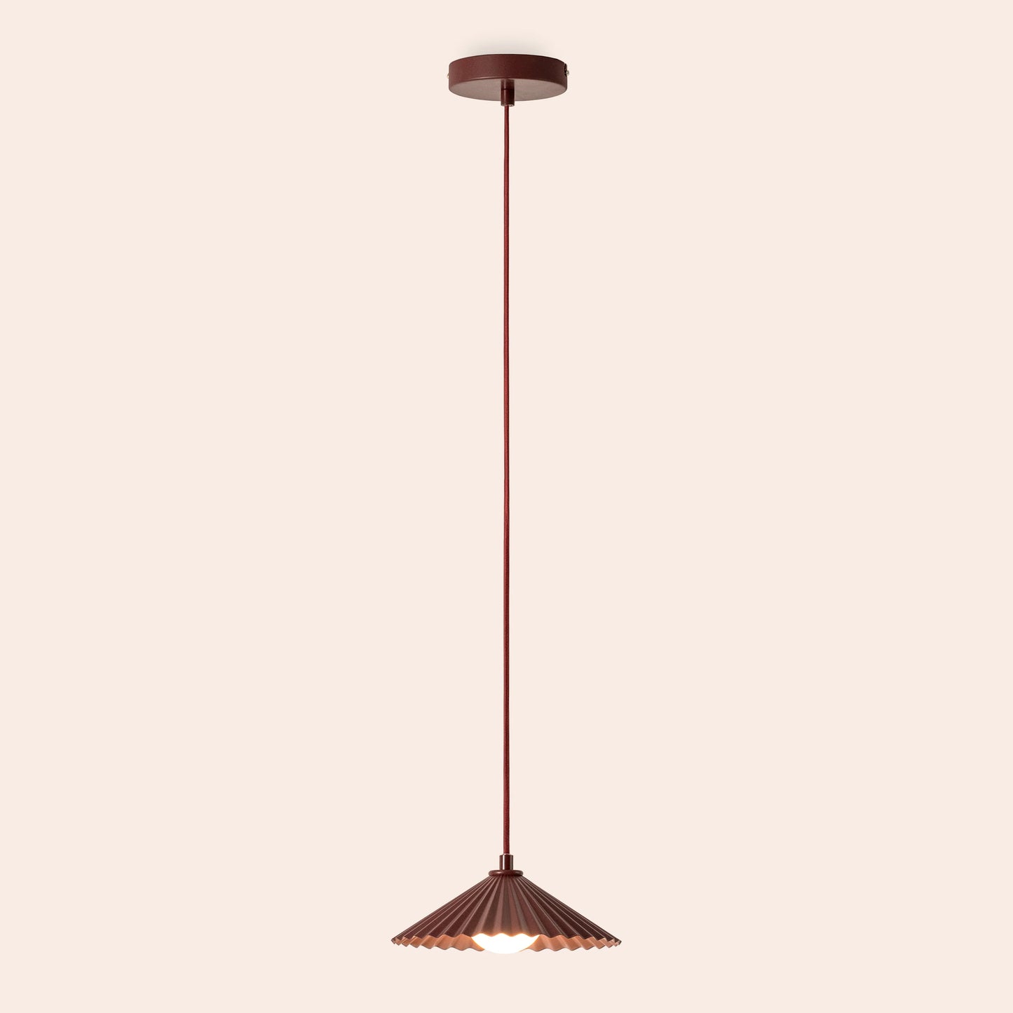 Burgundy small pleat pendant ceiling light - BlissVeranda