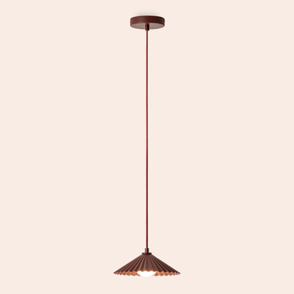 Burgundy small pleat pendant ceiling light - BlissVeranda