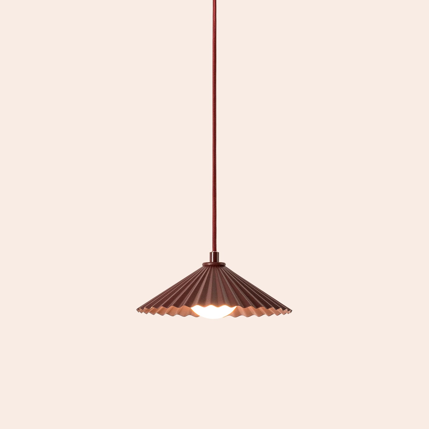 Burgundy small pleat pendant ceiling light - BlissVeranda