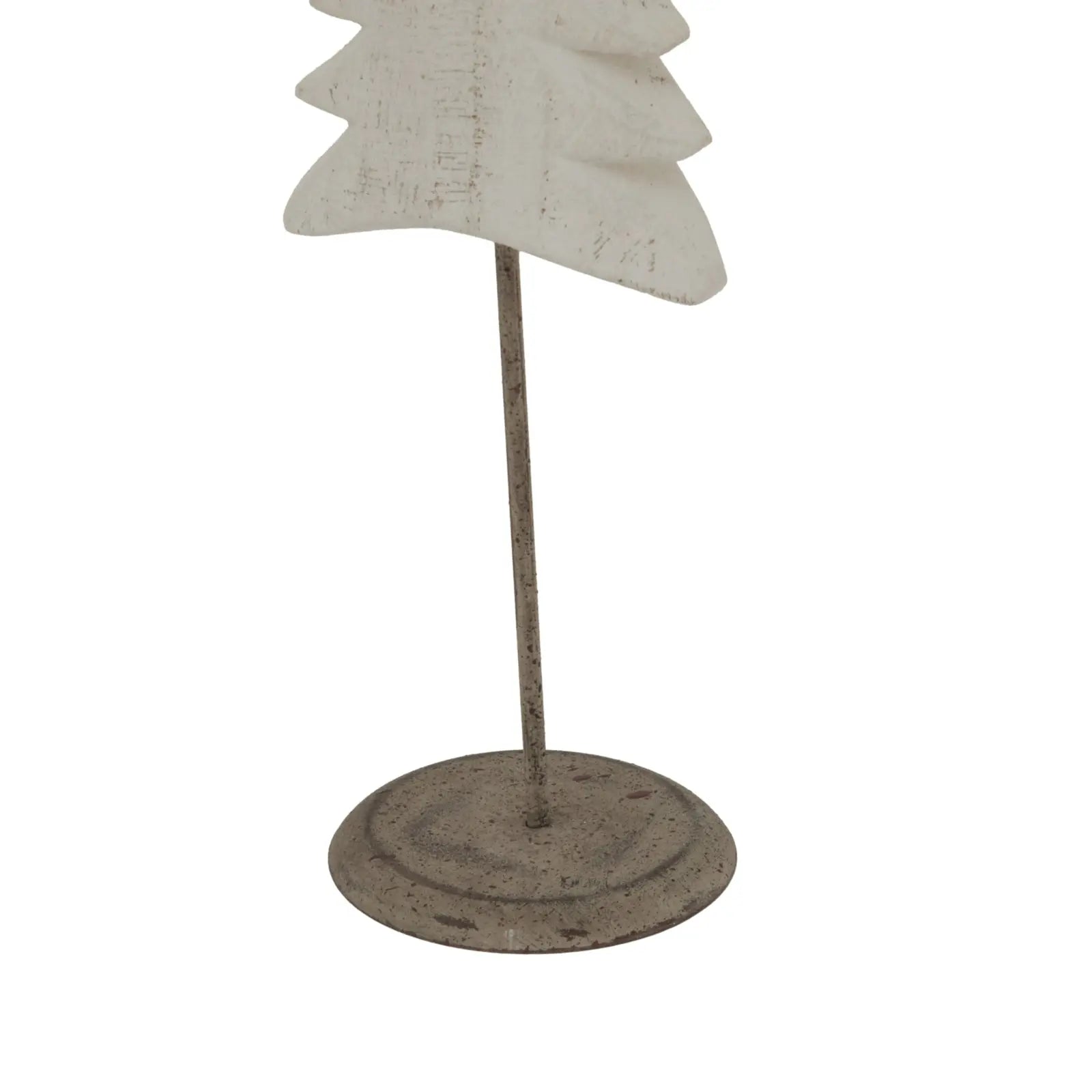 Decorative stand with a leaf-shaped top on a white background