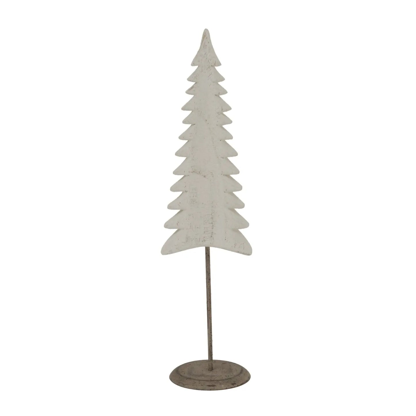 Decorative Christmas tree on a stand with a white background