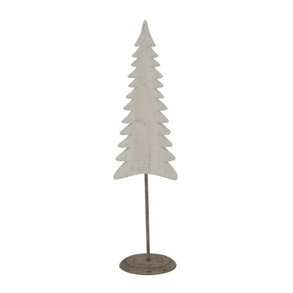 Decorative Christmas tree on a stand with a white background