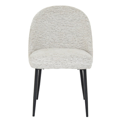 Gray textured chair with black legs on a white background
