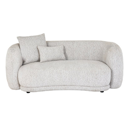 Gray sofa with two cushions on a white background