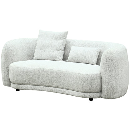 Light gray sofa with two cushions on a white background