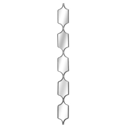 Decorative metal strip with a geometric pattern on a white background
