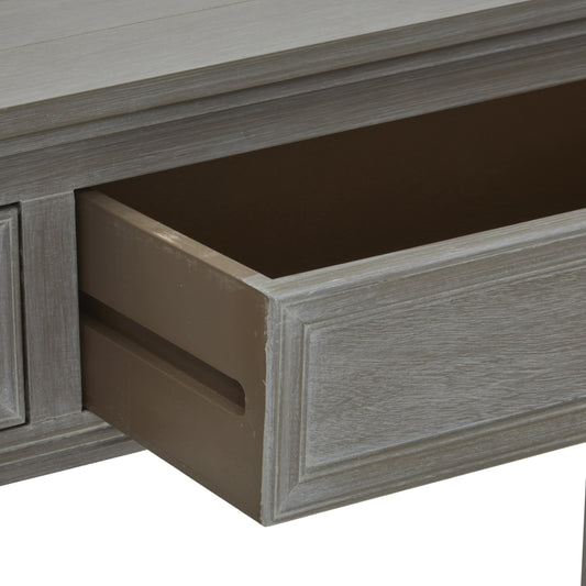 Close-up of a wooden drawer with a matching cabinet on a white background