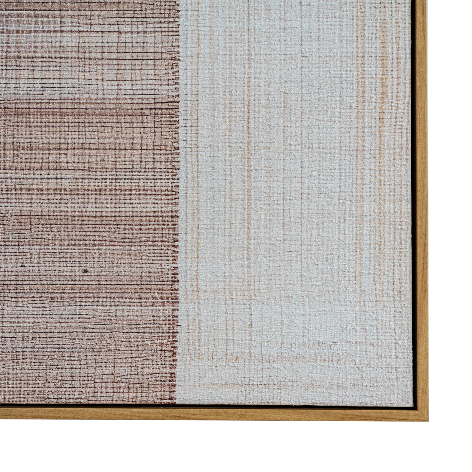 Textured wall art with a gold frame on a white background