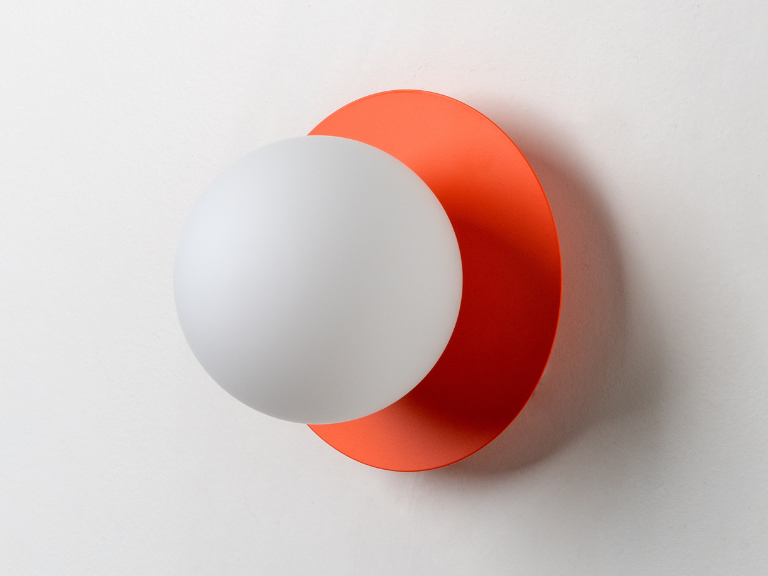 Peel orange opal disk wall light - BlissVeranda