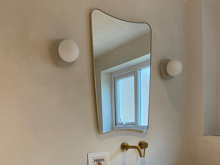Sand grey opal disk wall light  Bathroom Wall Light BlissVeranda