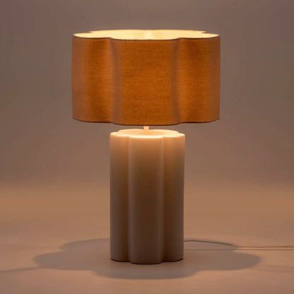 White flower ceramic table lamp - BlissVeranda