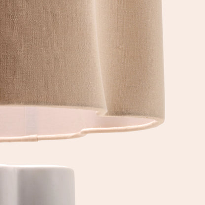 White flower ceramic table lamp - BlissVeranda