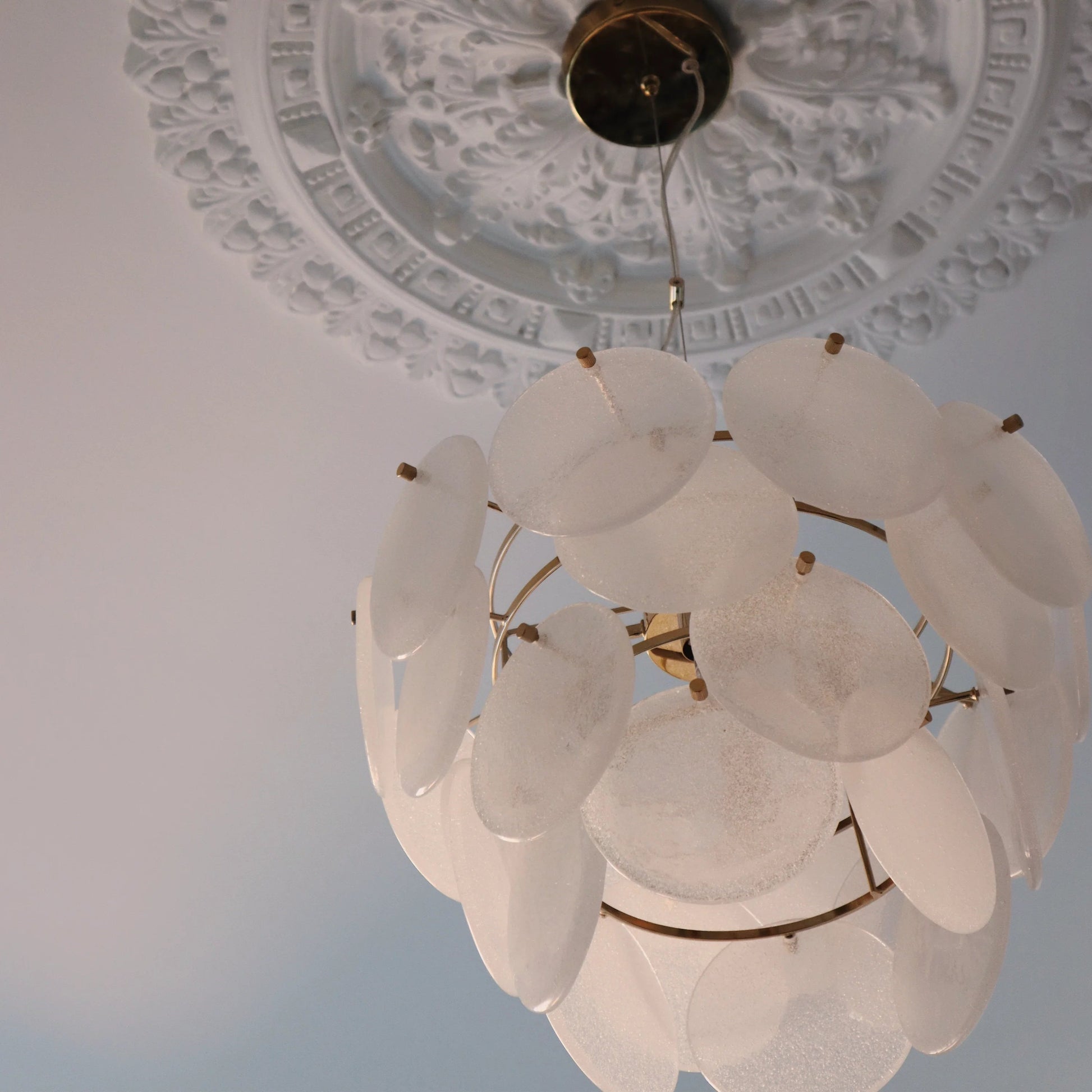 White glass chandelier ceiling light  Chandelier BlissVeranda
