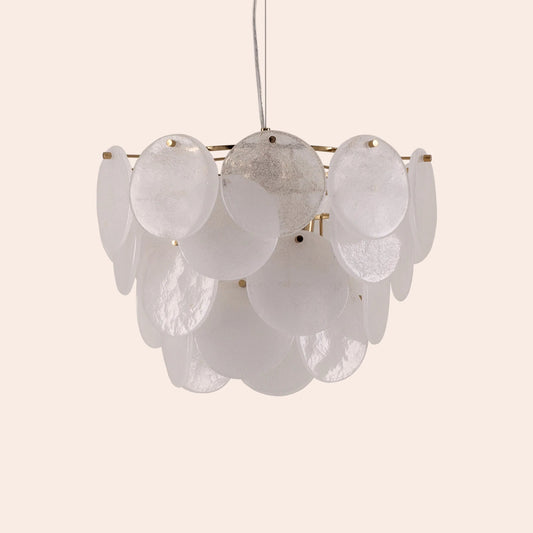 White glass chandelier ceiling light  Chandelier BlissVeranda