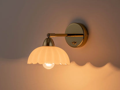 White flower sconce wall light - BlissVeranda