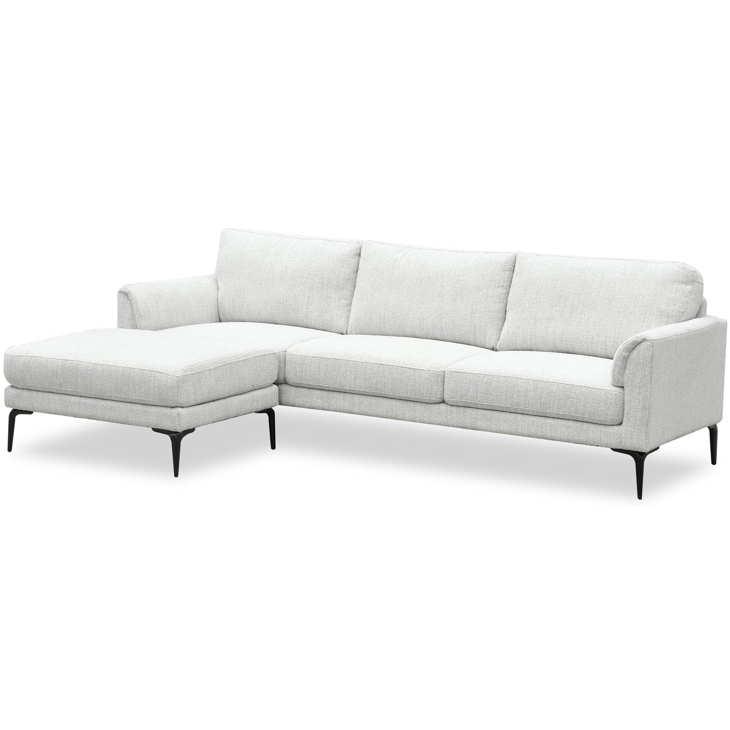 Gray sectional sofa on a white background