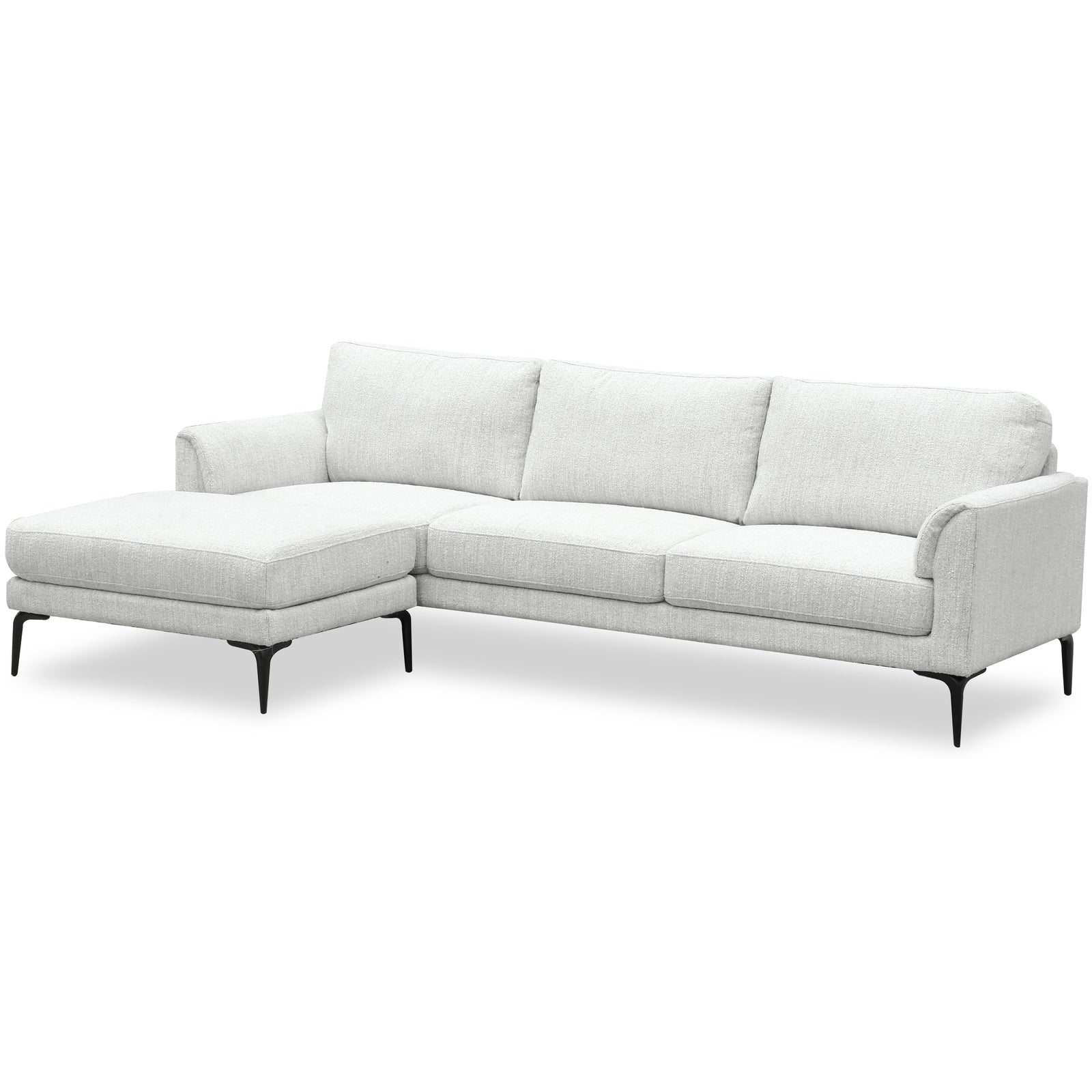 Gray sectional sofa on a white background