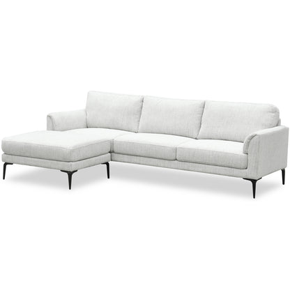 Gray sectional sofa on a white background