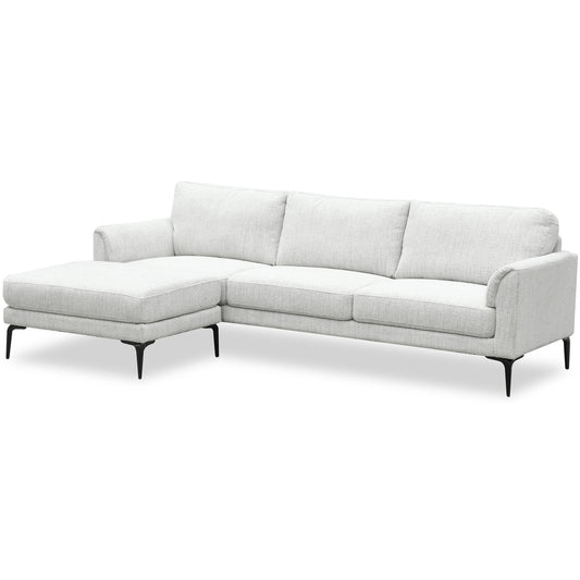 Gray sectional sofa on a white background