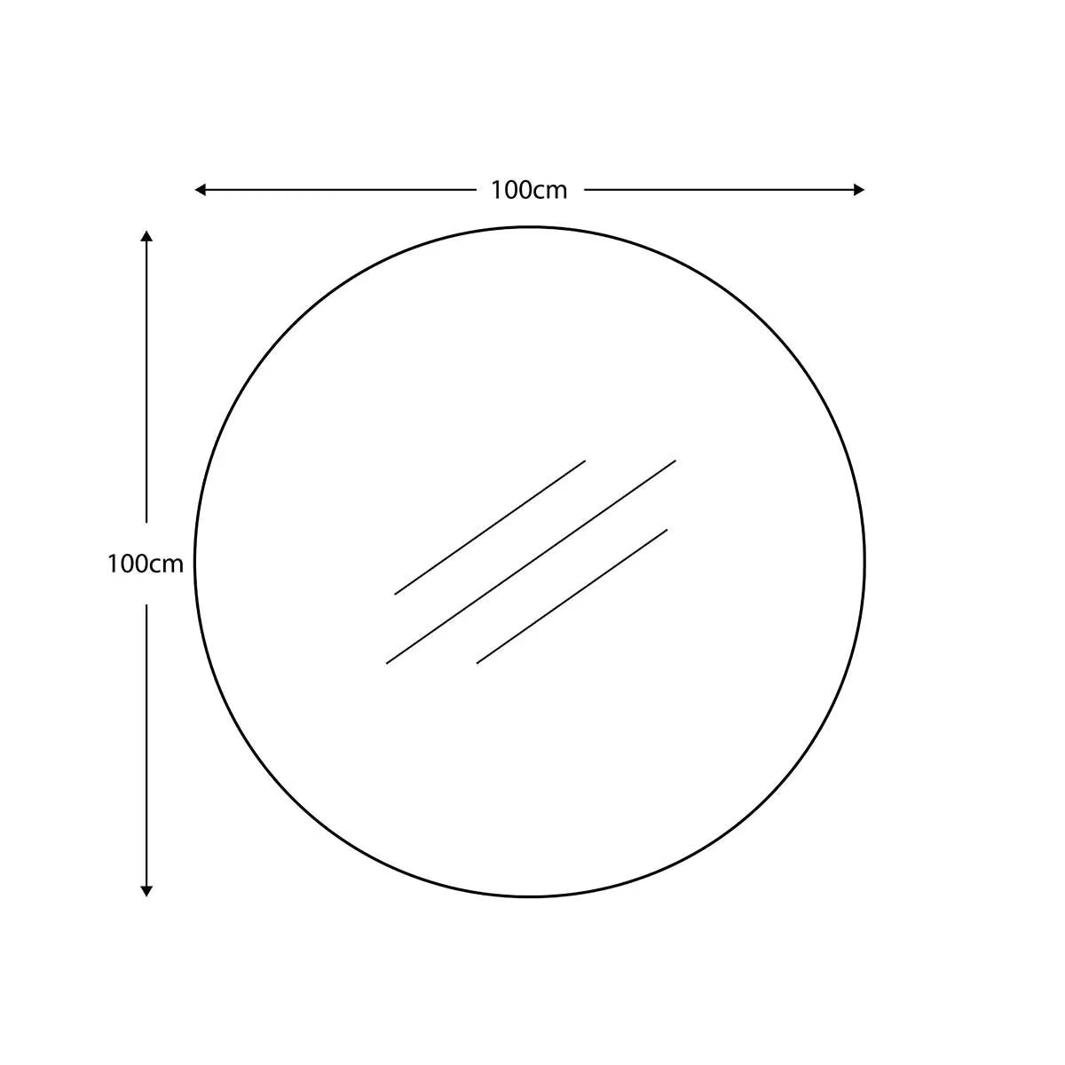 Gallery Hayle Black round Mirror, 100Cm