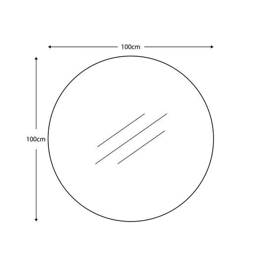 Gallery Hayle Black round Mirror, 100Cm